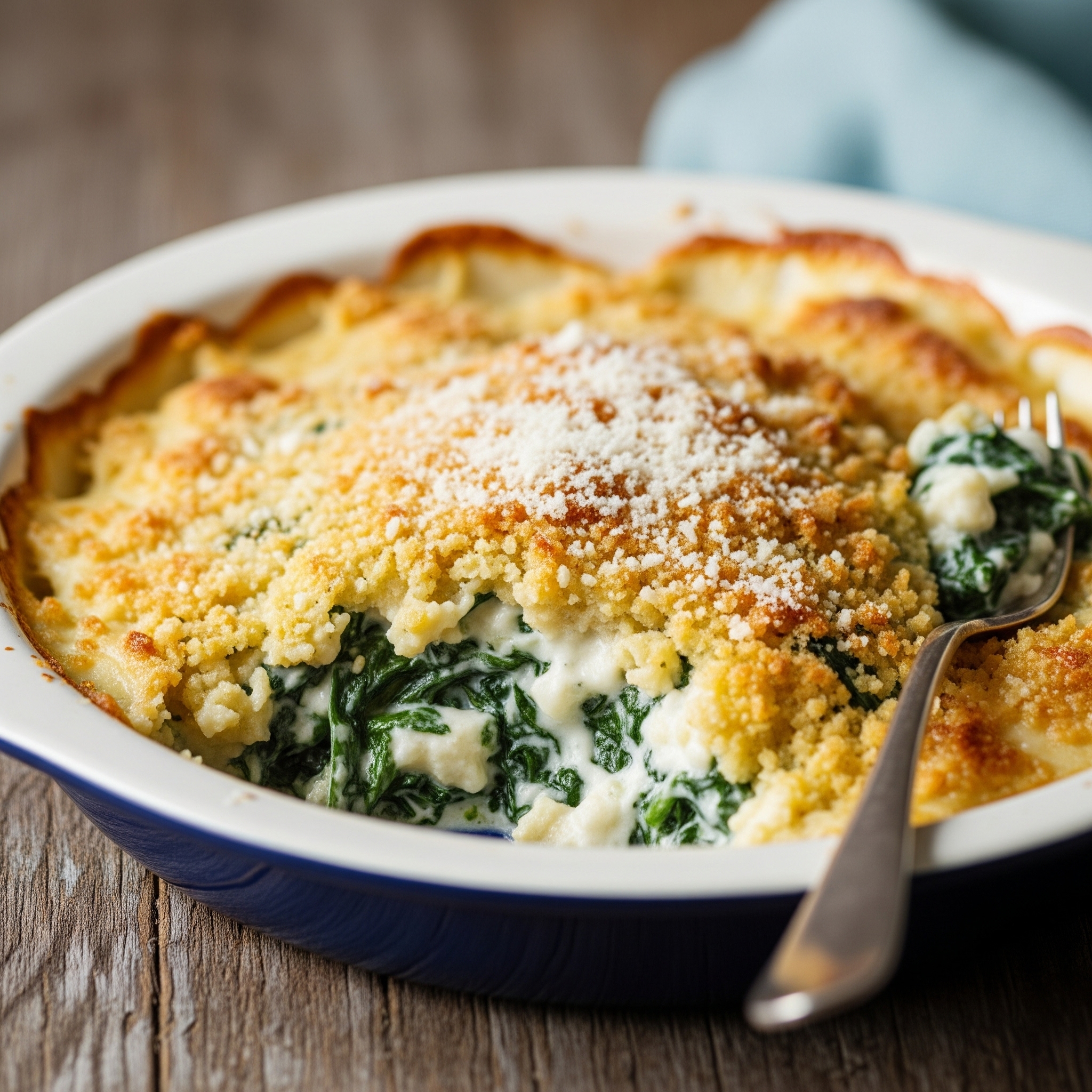 🌿 Espinacas con Bechamel Gratinadas con Parmesano