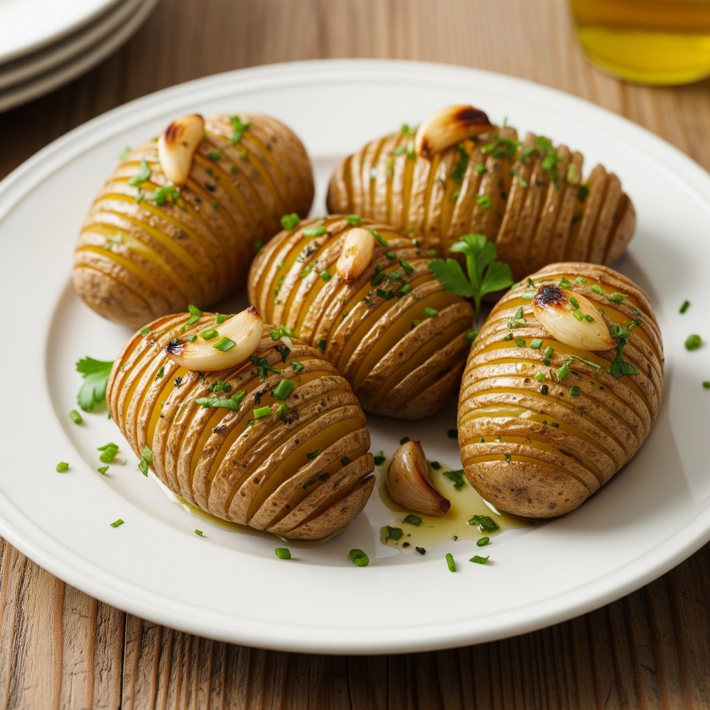 🥔 Patatas Hasselback con Hierbas y Ajo: Una Guarnición Impresionante y&nbsp;Fácil