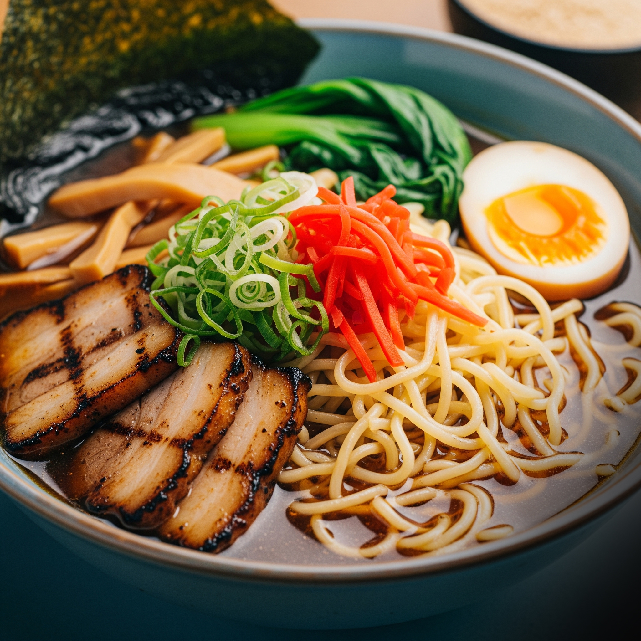 🍜 Ramen Chashu y Ajitama con Cebolleta