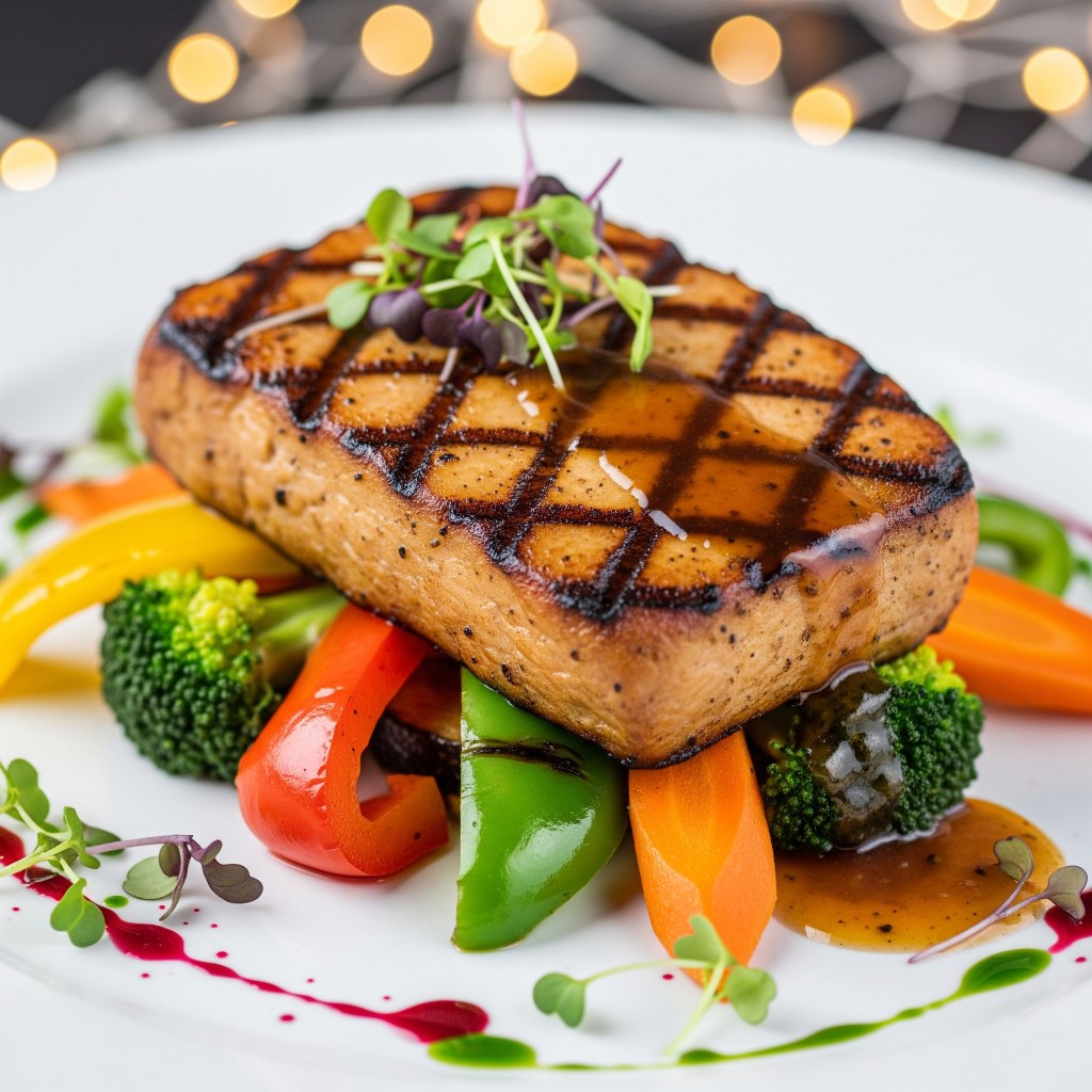 🌾 Filete de Seitán Braseado con Verduras Mediterráneas: Un Plato Completo y&nbsp;Delicioso