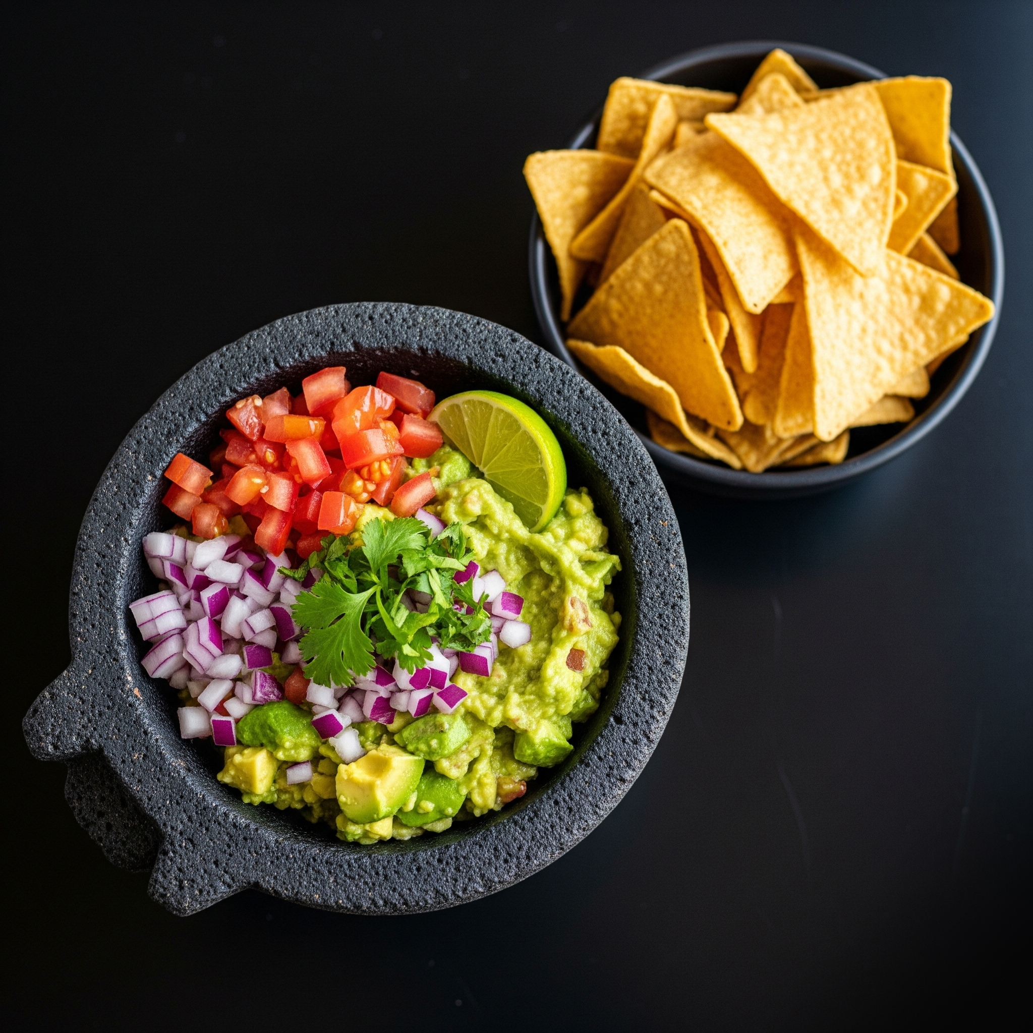 🥑 Guacamole Clásico en Molcajete con Totopos Caseros