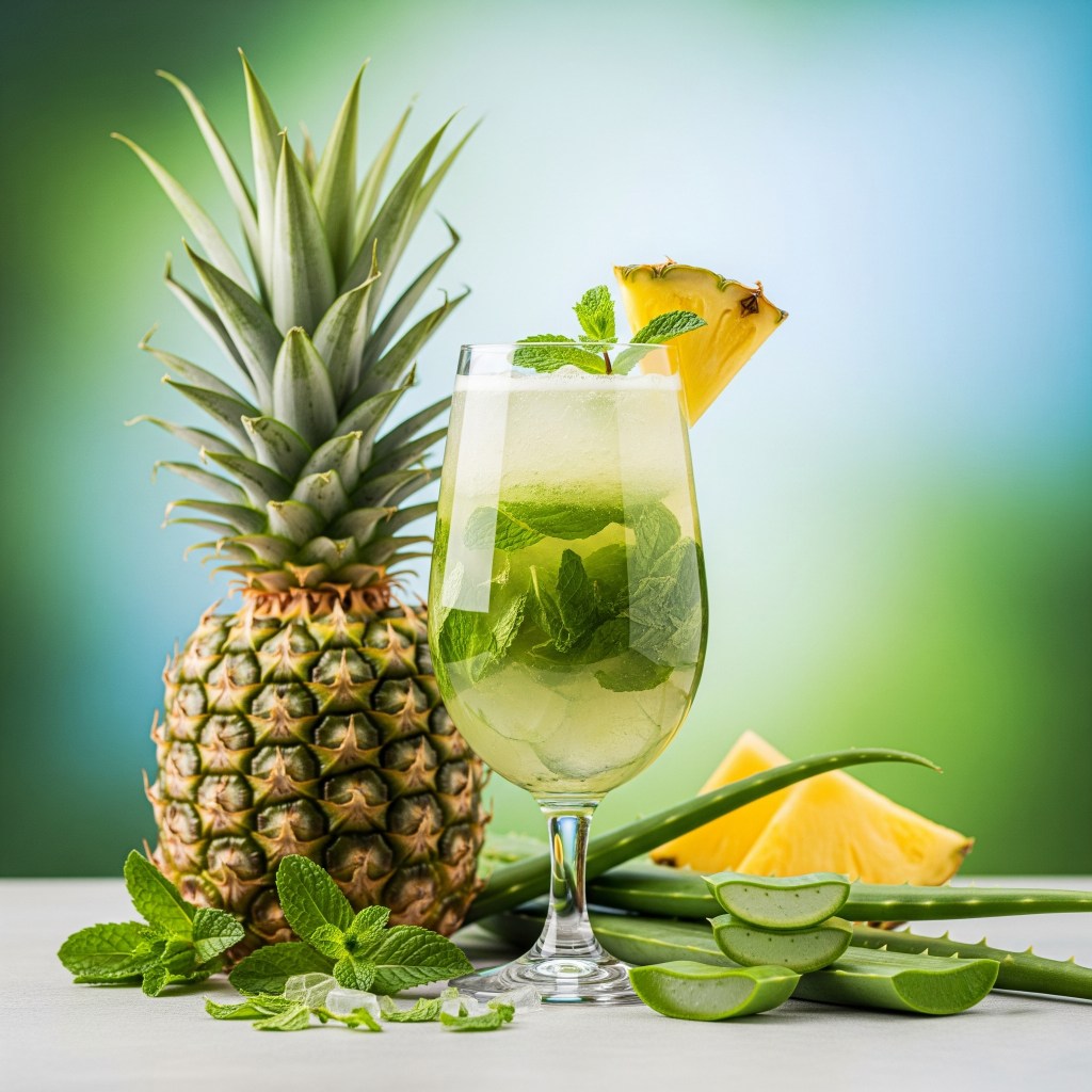 🍍 Zumo Refrescante de Piña, Menta y Aloe&nbsp;Vera