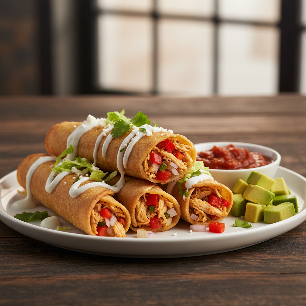 🌮 Taquitos Dorados de Pollo y Pimiento en AirFryer