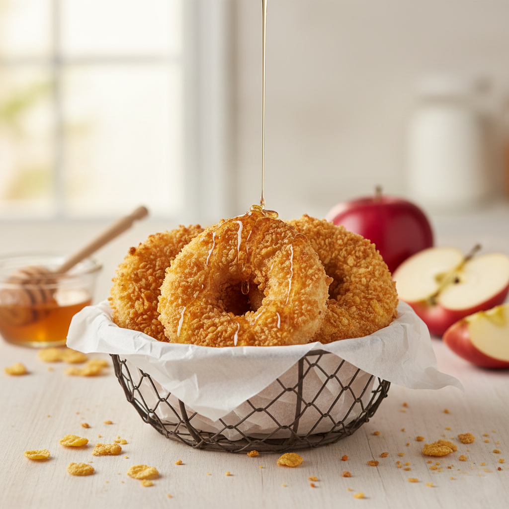 🍏 Donuts de manzana con costra de cereales en AirFryer