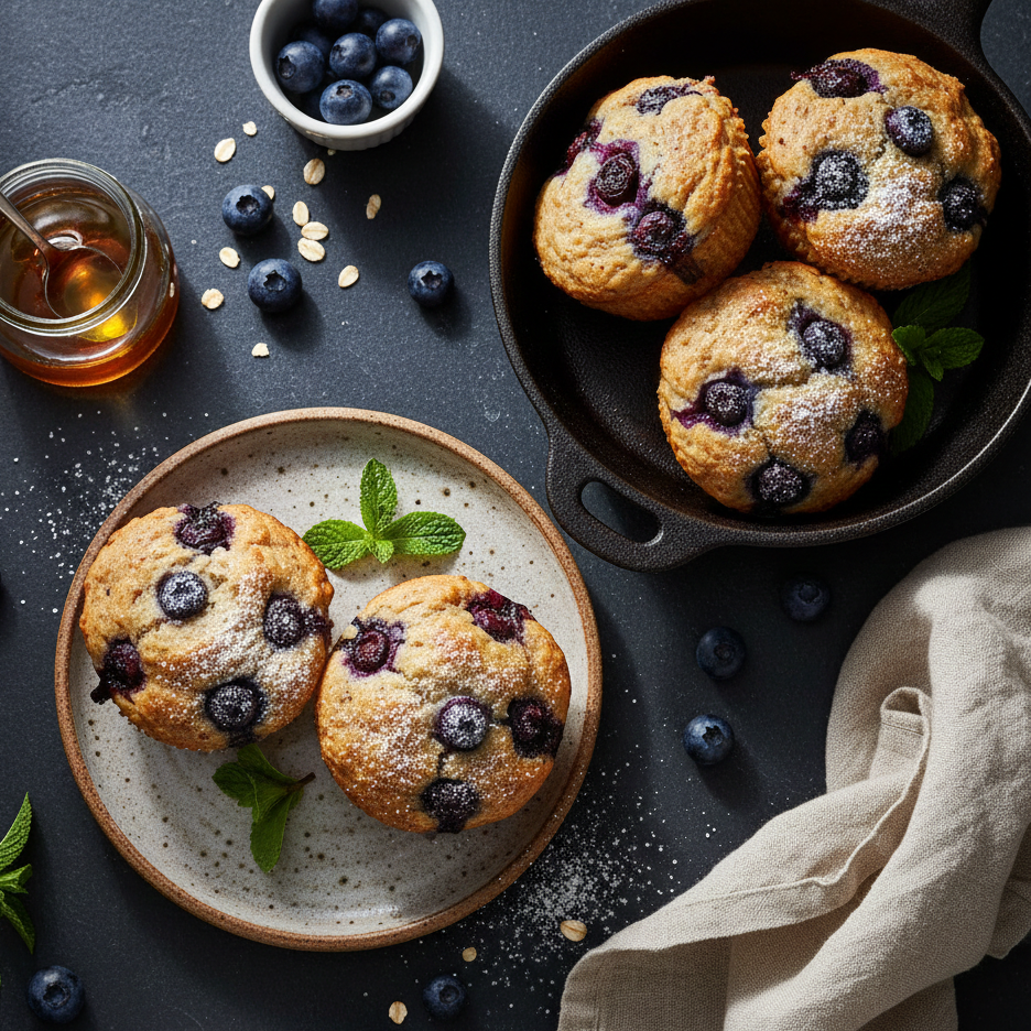 🧁 Muffins de harina de almendras y arándanos (Sin Gluten)