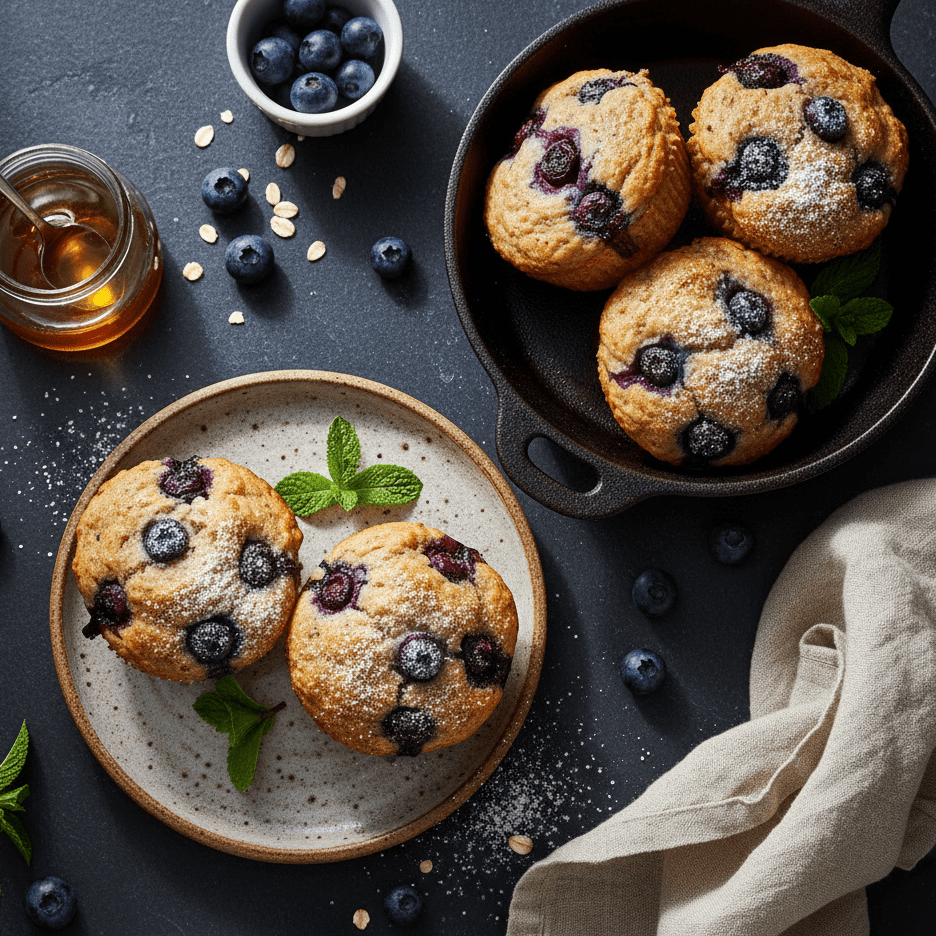 🧁 Muffins de harina de almendras y arándanos (Sin Gluten)